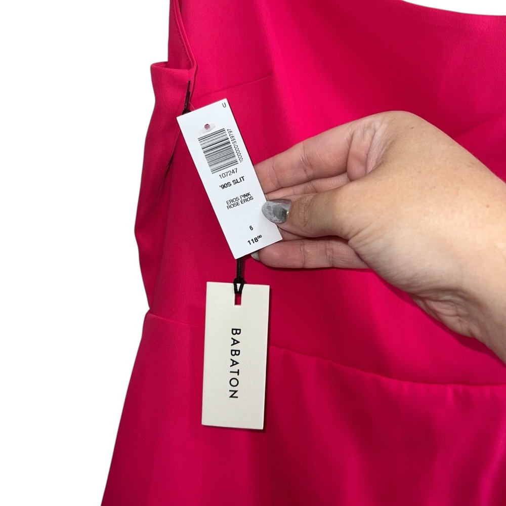 NEW NWT Babaton Aritzia 90’s Slit Mini Dress In Eros Pink Fuchsia - Picture 7 of 10